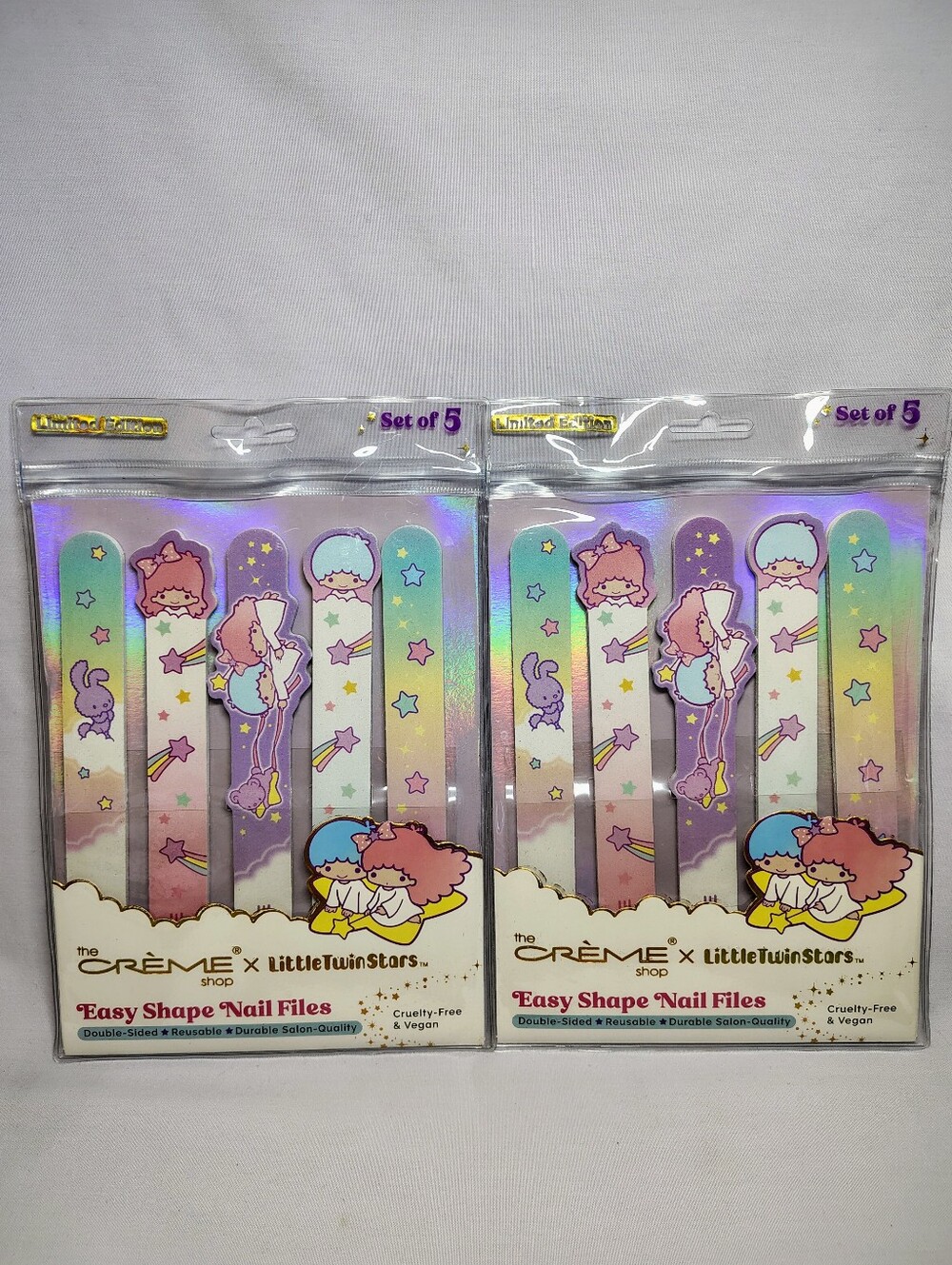 2 PACKS The Creme Shop LITTLE TWIN STARS Easy Shape Nail Files LTD ED Sanrio